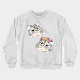 couple grey v cat _ bunniesmee Crewneck Sweatshirt